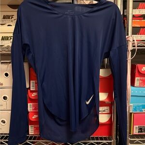 Nike Blue Fitted Dry Fit Top